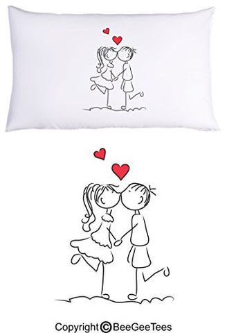 Forever In Love Pillowcase Valentines Day Gift by BeeGeeTees® (1 Queen Pillowcase)