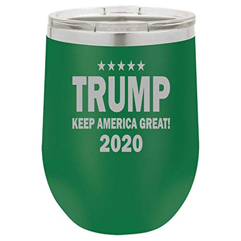 Keep America Great 2020 Funny Wine Tumbler Laser Engraved Insulated Unbreakable Stemless Cup With Lid