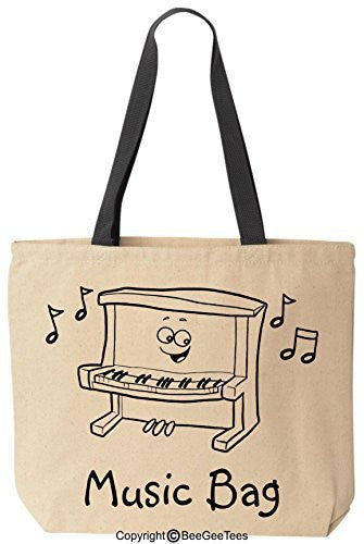 Music Bag Tote Reusable Canvas Bag by BeeGeeTees®