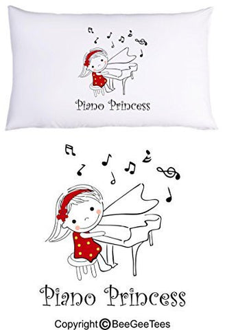 Piano Princess Funny Music Pillowcase Gift by BeeGeeTees® (1 Queen Pillowcase)