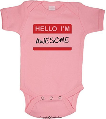 The Awesome Baby Series Funny One Piece Romper Bodysuit by BeeGeeTees® (Unisex-Baby)