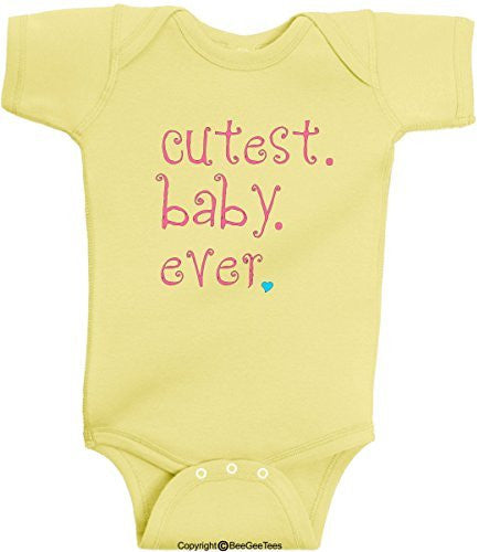 Cutest Baby Ever Darling Sweet Baby Romper Cute One Piece by BeeGeeTees® (Unisex-Baby)