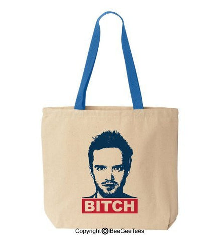 BITCH - Funny Jesse Cotton Canvas Tote Breaking Bad Bag - Reusable by BeeGeeTees 01132