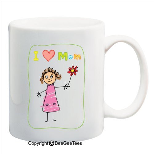 I Heart Mom - Happy Birthday or Mothers Day 15 oz Mug by BeeGeeTees 09749