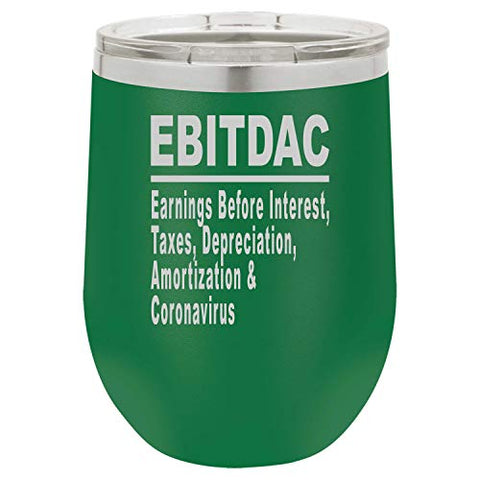 Wine Tumbler EBITDAC Earnings Before Interest Taxes Depreciation Amortization Accountant Laser Engraved Insulated Unbreakable Stemless Cup With Lid