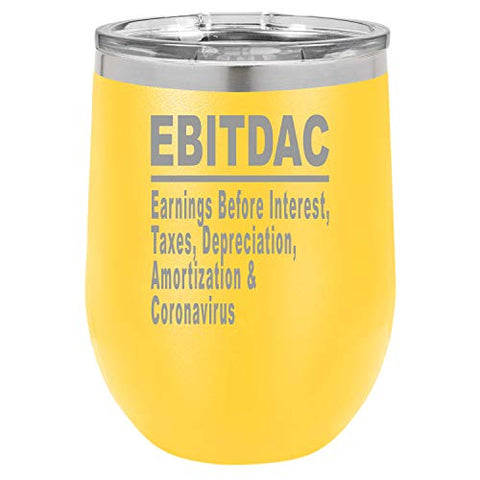 Wine Tumbler EBITDAC Earnings Before Interest Taxes Depreciation Amortization Accountant Laser Engraved Insulated Unbreakable Stemless Cup With Lid