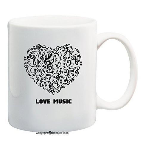 Love Music Coffee Mug Gift by BeeGeeTees®