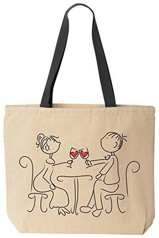 Cheers My Dear Tote Valentine's Day Gift Romantic Anniversary Gift Wedding Gift Cotton Canvas Bag