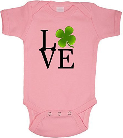 Love Clover St Patrick's Day Irish Leprechaun Romper One Piece by BeeGeeTees®