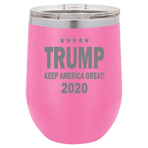 Keep America Great 2020 Funny Wine Tumbler Laser Engraved Insulated Unbreakable Stemless Cup With Lid