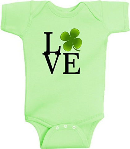 Love Clover St Patrick's Day Irish Leprechaun Romper One Piece by BeeGeeTees®