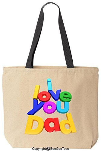 I Love You Dad Tote Valentines Day Fathers Day Gift by BeeGeeTees®