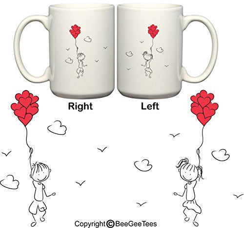 "Let's Fly Away Together In Love" His & Hers Coffee Mugs Valentine's Day Gift by BeeGeeTees®