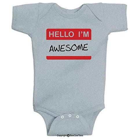 The Awesome Baby Series Funny One Piece Romper Bodysuit by BeeGeeTees® (Unisex-Baby)