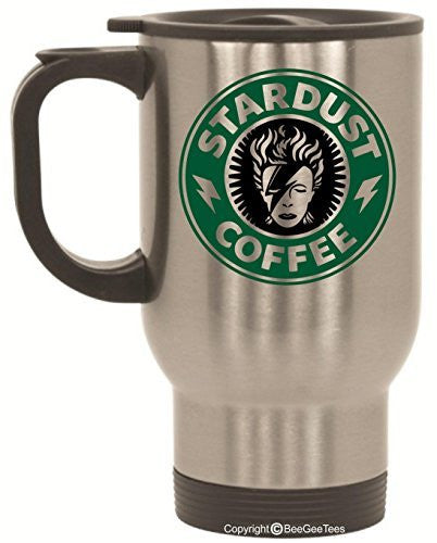 Stardust Coffee Travel Mug or Tea Cup by BeeGeeTees Inspired By David Bowie