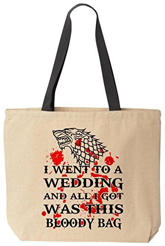 Game of Thrones Wedding Tote - Dire Wolf Bloody Canvas Bag by BeeGeeTees®