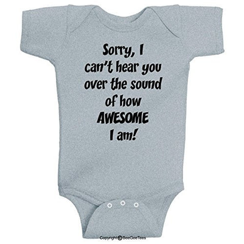 The Awesome Baby Series Funny One Piece Romper Bodysuit by BeeGeeTees® (Unisex-Baby)