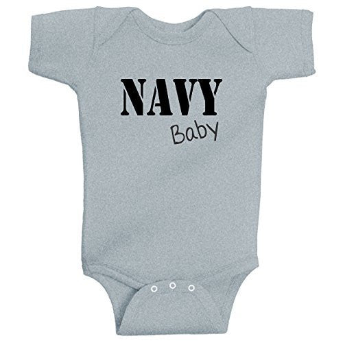 BeeGeeTees NAVY Baby Infant Bodysuit One Piece Heather Grey