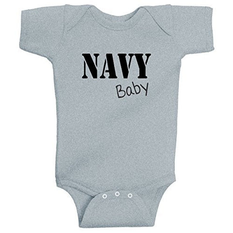 BeeGeeTees NAVY Baby Infant Bodysuit One Piece Heather Grey