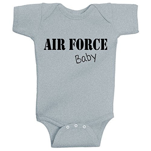 AIR FORCE Baby Infant Bodysuit One Piece Romper Heather Grey by BeeGeeTees®