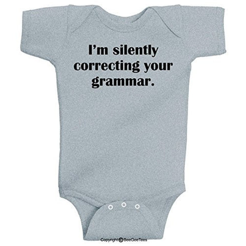 I'm Silently Correcting Your Grammar Funny Romper One Piece Bodysuit by BeeGeeTees®