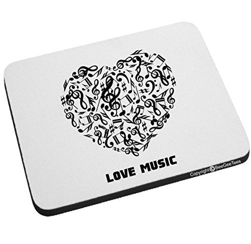 Love Music Heart Mouse Pad by BeeGeeTees®