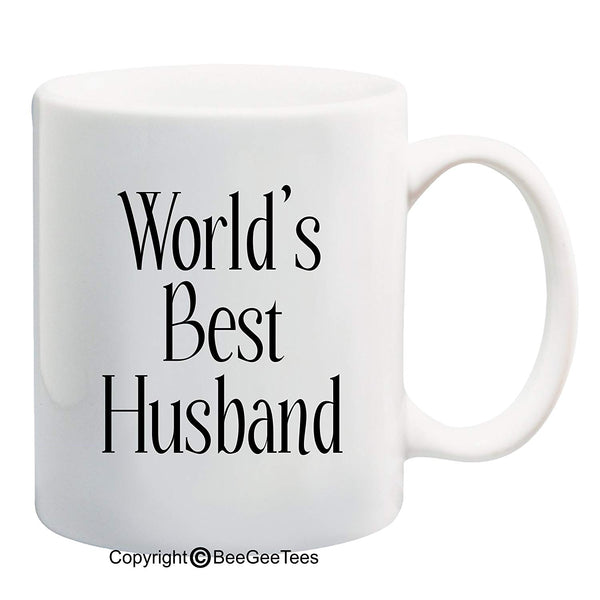 World's Best Husband" Coffee Mug Valentines Day Gift by BeeGeeTees®