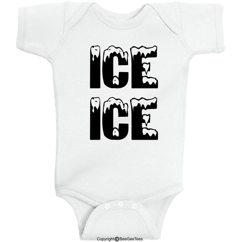 ICE ICE Baby Funny Baby Bodysuit Vanilla Ice Inspired Baby Outfit by BeeGeeTees