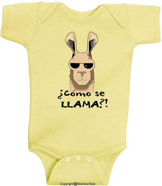 Como Se Llama Funny Baby Bodysuit Romper Unique Hipster Gift by BeeGeeTees