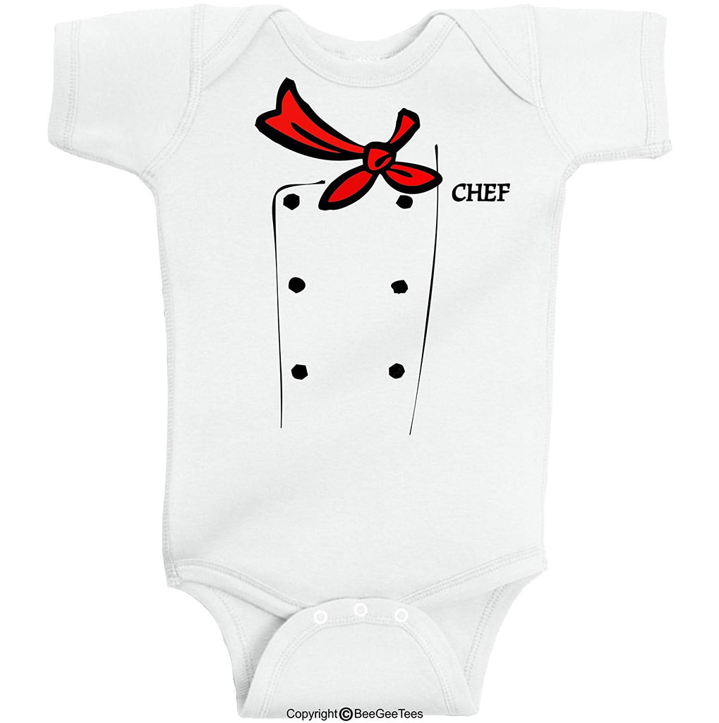 Chef Baby Bodysuit Funny Baby Cute Adorable Romper Cooking Costume by BeeGeeTees