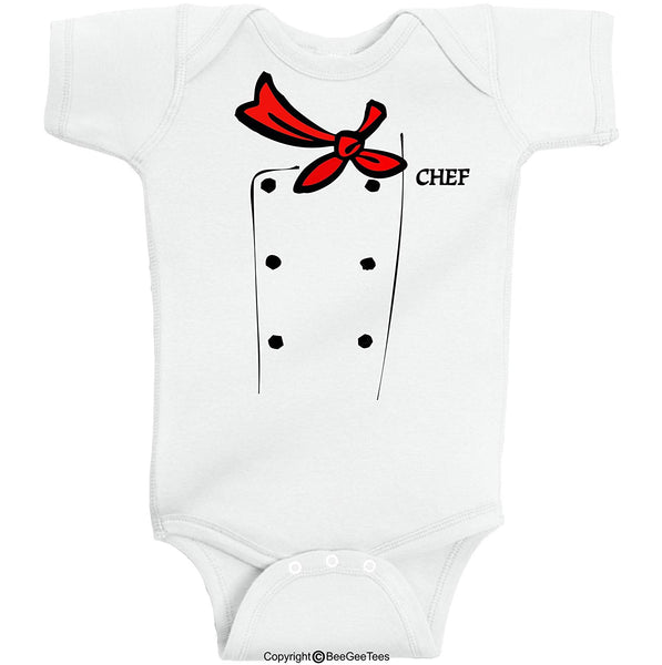 Chef Baby Bodysuit Funny Baby Cute Adorable Romper Cooking Costume by BeeGeeTees