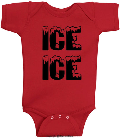 ICE ICE Baby Funny Baby Bodysuit Vanilla Ice Inspired Baby Outfit by BeeGeeTees