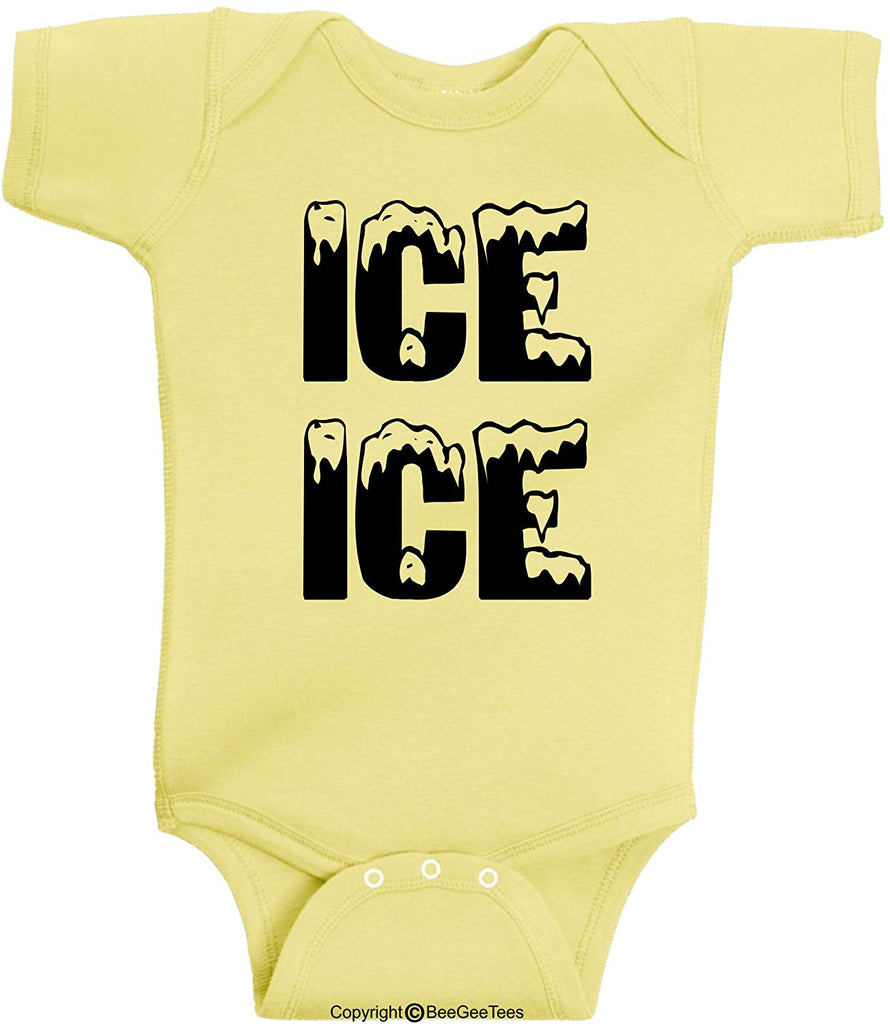 ICE ICE Baby Funny Baby Bodysuit Vanilla Ice Inspired Baby Outfit by BeeGeeTees