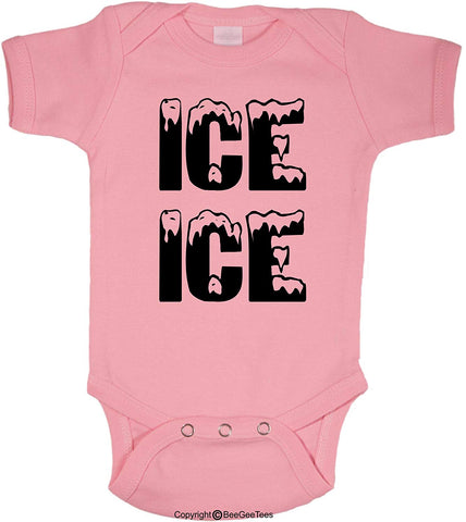 ICE ICE Baby Funny Baby Bodysuit Vanilla Ice Inspired Baby Outfit by BeeGeeTees