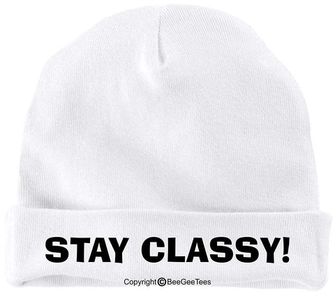 BeeGeeTees Stay Classy Funny Baby Cap Warm Soft Cotton Infant Hat by