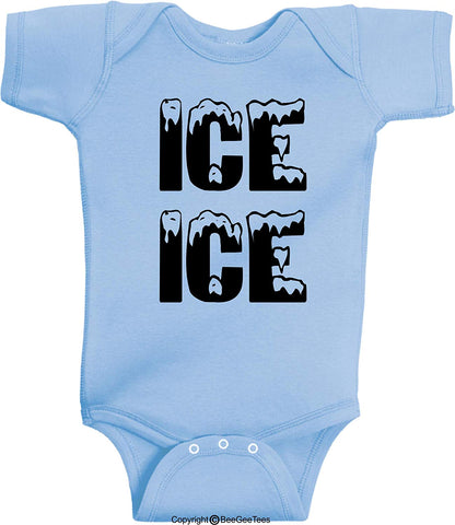 ICE ICE Baby Funny Baby Bodysuit Vanilla Ice Inspired Baby Outfit by BeeGeeTees