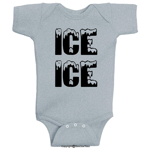 ICE ICE Baby Funny Baby Bodysuit Vanilla Ice Inspired Baby Outfit by BeeGeeTees