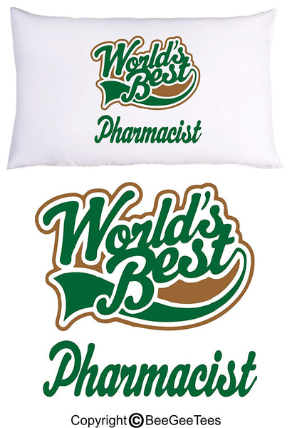 World's Best Pharmacist Pillowcase Gift by BeeGeeTees® (1 Queen Pillowcase)